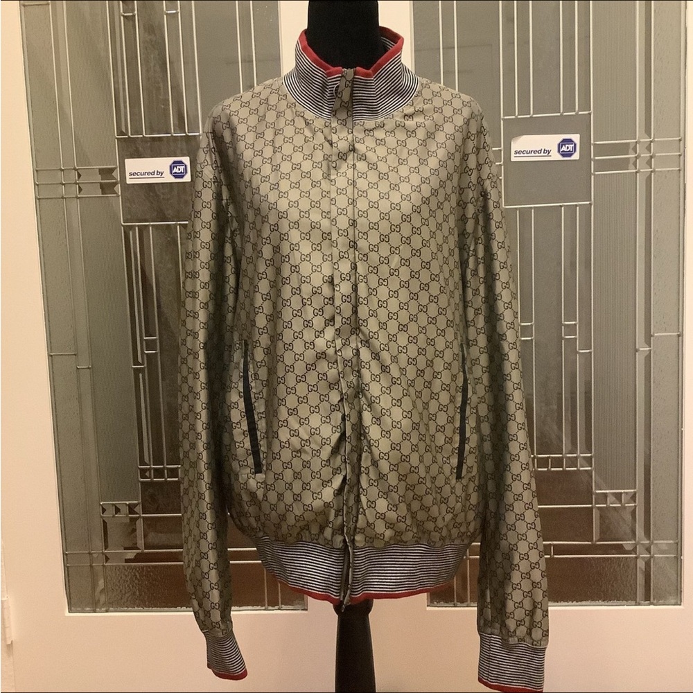 Gucci Gray Bomber Jacket with Quilted Design